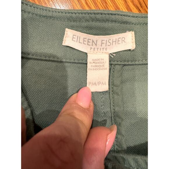 Eileen Fisher Green Organic Cotton Army Utility Cargo Jacket Size PM - Picture 4 of 7